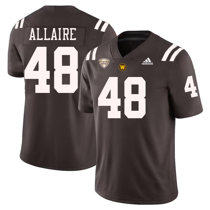 #48 Cale Allaire Western Michigan Broncos College Football Jerseys Stitched-Brown